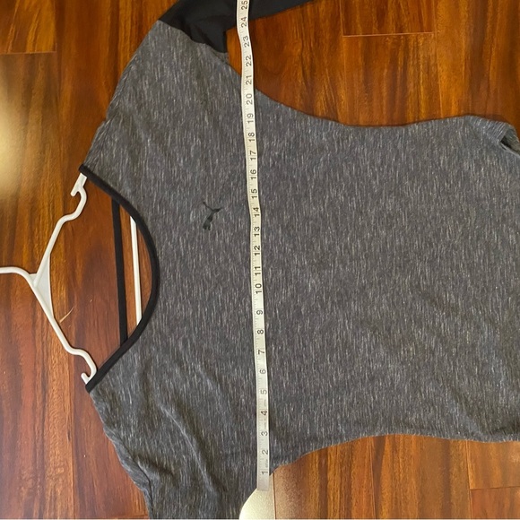 Puma Gray Raglan 3/4 Sleeve Sporty top  open back oversized - Picture 5 of 5